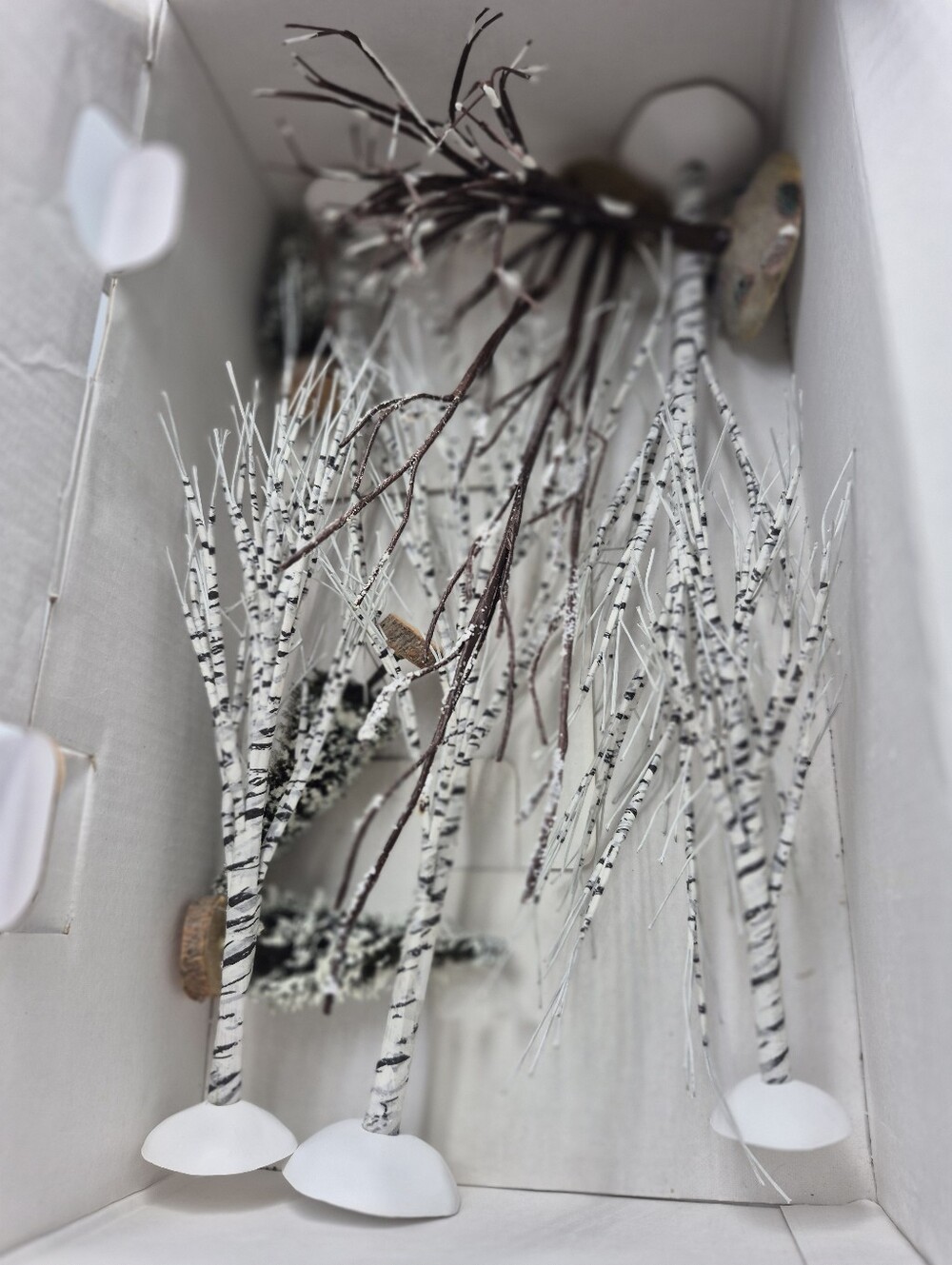 Department 56 winter Birch trees set of six
